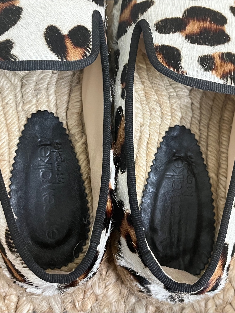 Elyse Walker Los Angeles White Leopard Calfhair Dee Espadrilles 37 - Picture 15 of 17